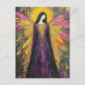 Een kleurrijke engel briefkaart (Voorkant)