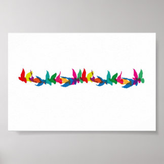 Een kleurrijke fancy vlucht poster