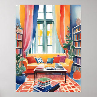 Een kleurrijke Nook Matisse stijl Poster