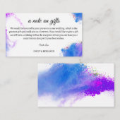 Een kleurrijke noot voor een mooie weddenschap op informatiekaartje (Voorkant / Achterkant)