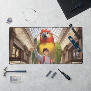 Een kleurrijke ontmoeting - Reuzenpapegaai in het Bureaumat