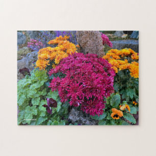 Een Kleurrijke Oproer van Herfst Chrysanthemum Blo Legpuzzel