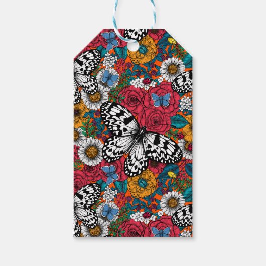 Een kleurrijke tuin cadeaulabel (Voorkant)