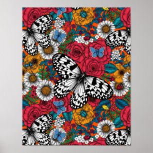 Een kleurrijke tuin poster