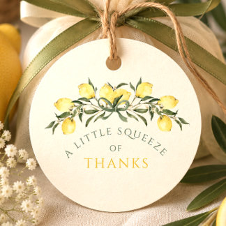 Een kneepje dank lemon citrus baby shower bedankjes labels
