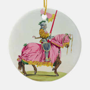 Een Knight Armed voor de Bond, 1512, gegraveerd do Keramisch Ornament