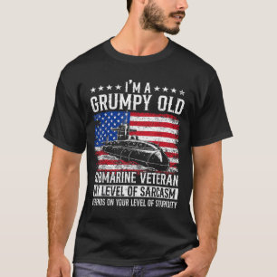 Een knorrige oude onderzeebootveteraan vlag USA on T-shirt