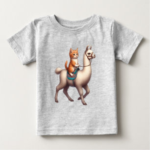 Een knuffel kitten rijden pluizige lama, kat en la