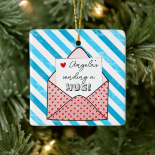 een knuffel sturen deze kerst op afstand keramisch ornament