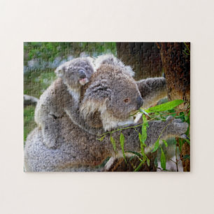 Een Koala moeder en baby in een boom Legpuzzel