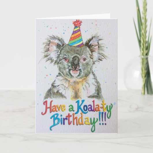 Een Koala-ty Birthday! Kaart (Voorkant)