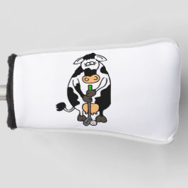 Een koe die golft golfheadcover