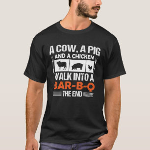 Een Koe Een Varken En Een Kip Gaan Een Barbecue Bi T-shirt