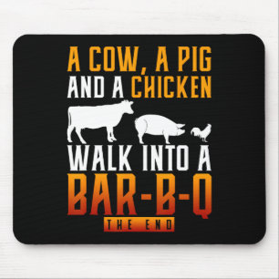 Een Koe Een Varken En Een Kip Lopen In Een R Bbq Muismat