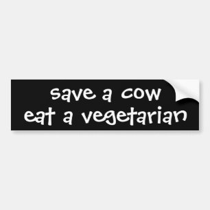 een koe eten een vegetariër bumpersticker