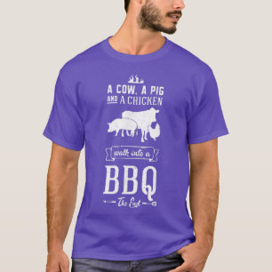 een Koe van een varken en een kippendijk in een ba T-shirt