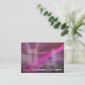 Een koel DJ roze visitekaartje met laserlicht (Staand voorkant)