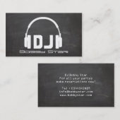 Een koel DJ-visitekaartje voor hoofdtelefoonchalkb Visitekaartje (Voorkant / Achterkant)