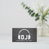 Een koel DJ-visitekaartje voor hoofdtelefoonchalkb Visitekaartje (Staand voorkant)