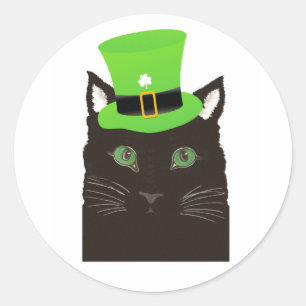 Een koele kat met een groene hoed sticker