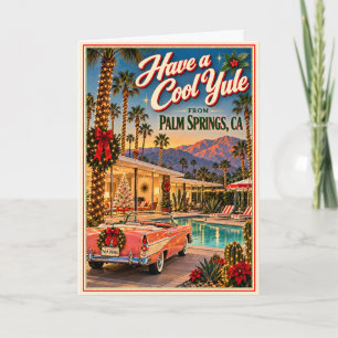 Een koele Kerst in Palm Springs Vintage Kerstmis Kaart