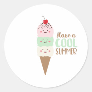 Een koele zomer ronde sticker