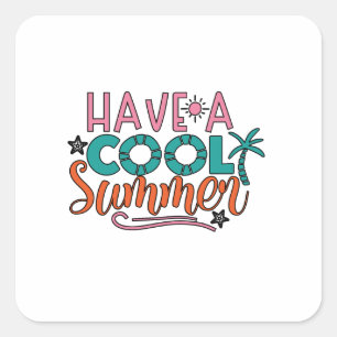 Een koele zomer vierkante sticker