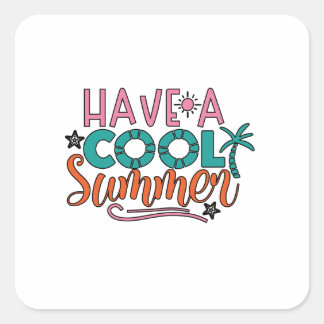Een koele zomer vierkante sticker