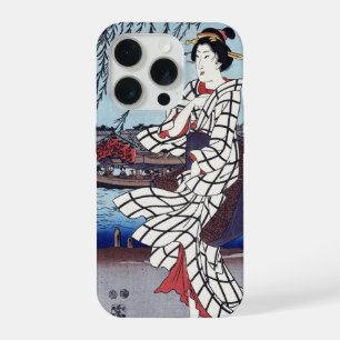 Een koele zomernamiddag bij de brug, Utagawa Hiros iPhone 15 Pro Hoesje