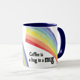 Een koffie is een knuffel in een mok