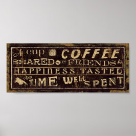 Een Koffiebeker gedeeld met vrienden Poster