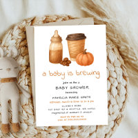 Een koffiepompoen herfst Autumn Brewing baby showe