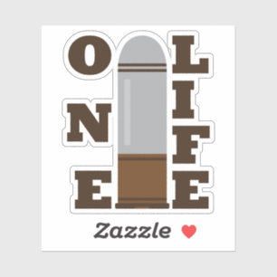 Één kogel, één leven, één familie verwoesten sticker