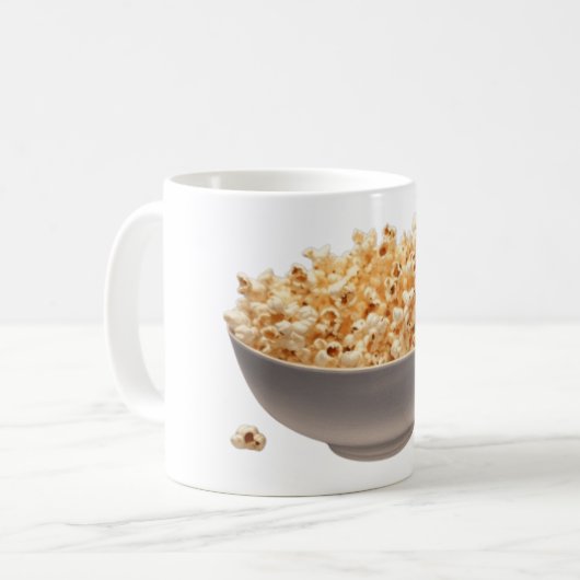 Een kom popcorn koffiemok (Voorkant links)