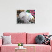 Een konijn in een dress canvas afdruk (Insitu (Woonkamer))