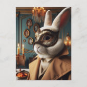 Een konijn in een masker briefkaart (Voorkant)