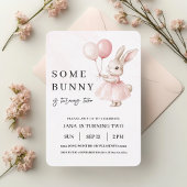 Een konijn is jarig | Pastel Roze Kaart