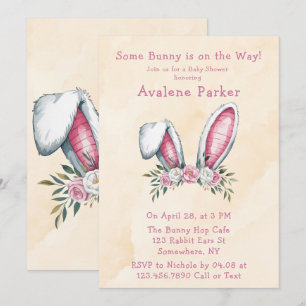 Een konijn is onderweg! Baby shower welkomstbord Kaart