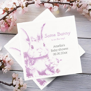 Een konijn komt Baby shower Servet