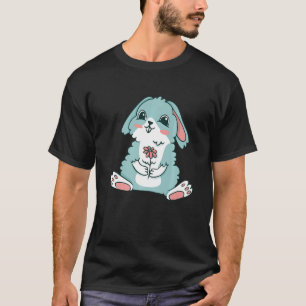 Een konijn met diskettestoren in waterverf met een t-shirt