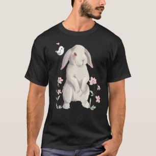 Een konijn met diskettestoren in waterverf met een t-shirt