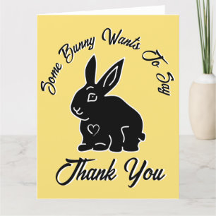 Een konijn wil zeggen dank je macaroon geel bedankkaart