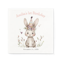 Een Konijn Wordt Eén Schattig 1e Verjaardagsfeestj