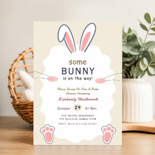 Een Konijntje Elegante Konijn Baby Shower Kaart
