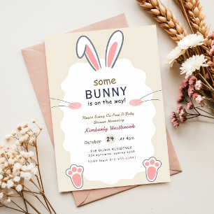 Een Konijntje Elegante Konijn Baby Shower Kaart
