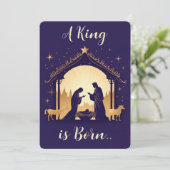 Een koning is geboren feestdagenkaart (Staand voorkant)