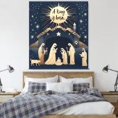 Een koning is geboren kerststal canvas afdruk (Insitu (Slaapkamer))