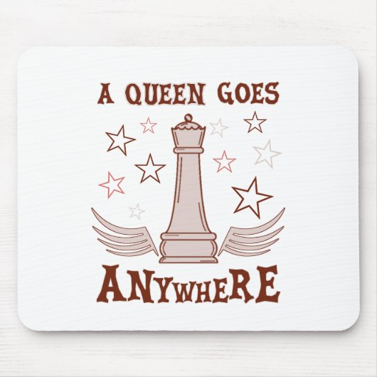 Een koningin komt overal schaak - grappige prijsop muismat (Voorkant)