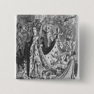 Een koningin vierkante button 5,1 cm