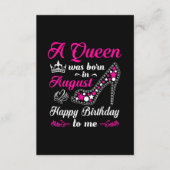 Een koningin werd geboren in augustus verjaardag v informatiekaartje (Voorkant)